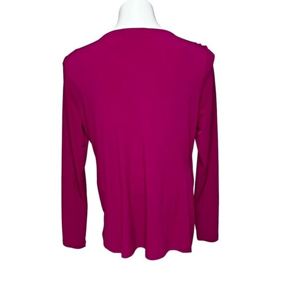 Ivanka Trump magenta long sleeve wrap blouse size M - Picture 7 of 13